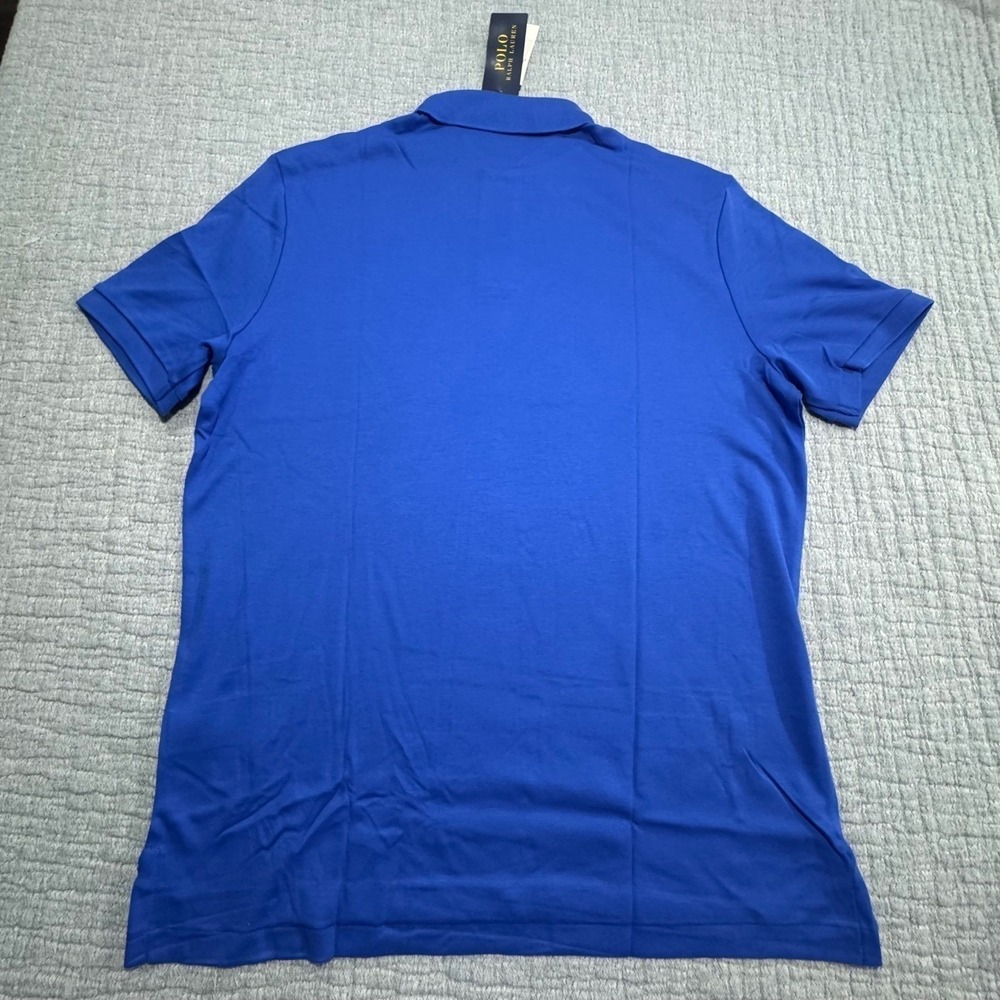 NWT Polo Ralph Lauren Golf Polo Soft Cotton Shirt Men's Medium Blue W/ Red Pony - Picture 7 of 8